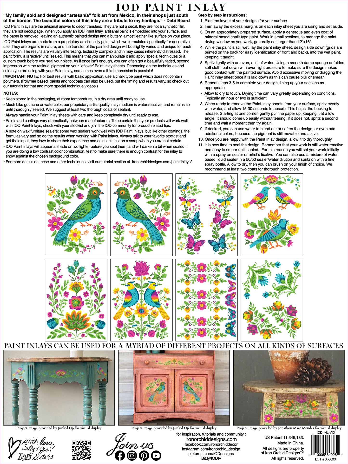 Vida Flora IOD Paint Inlay Designed by DIY Paint