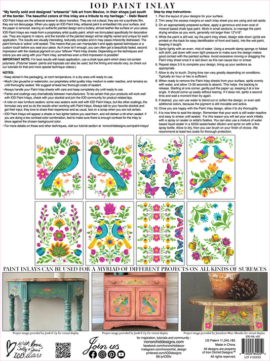 Vida Flora IOD Paint Inlay Designed by DIY Paint