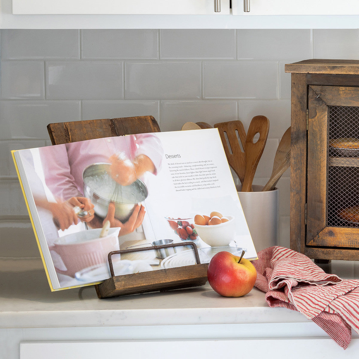 Aged Wooden Cookbook Stand