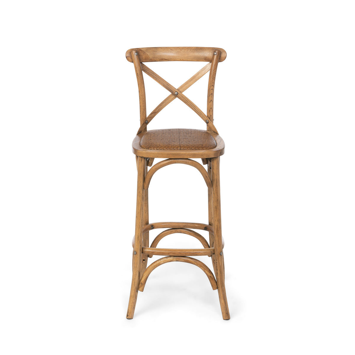 Oak Cross Back Bar Stool