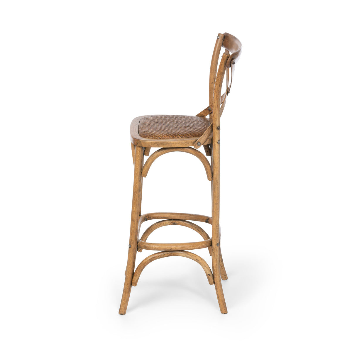 Oak Cross Back Bar Stool