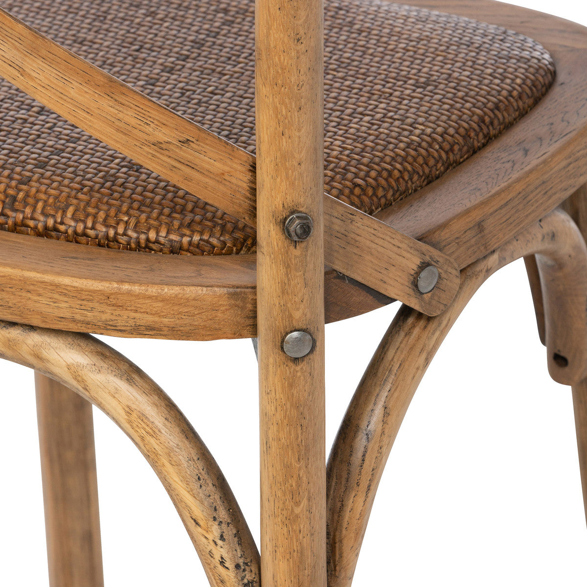 Oak Cross Back Bar Stool