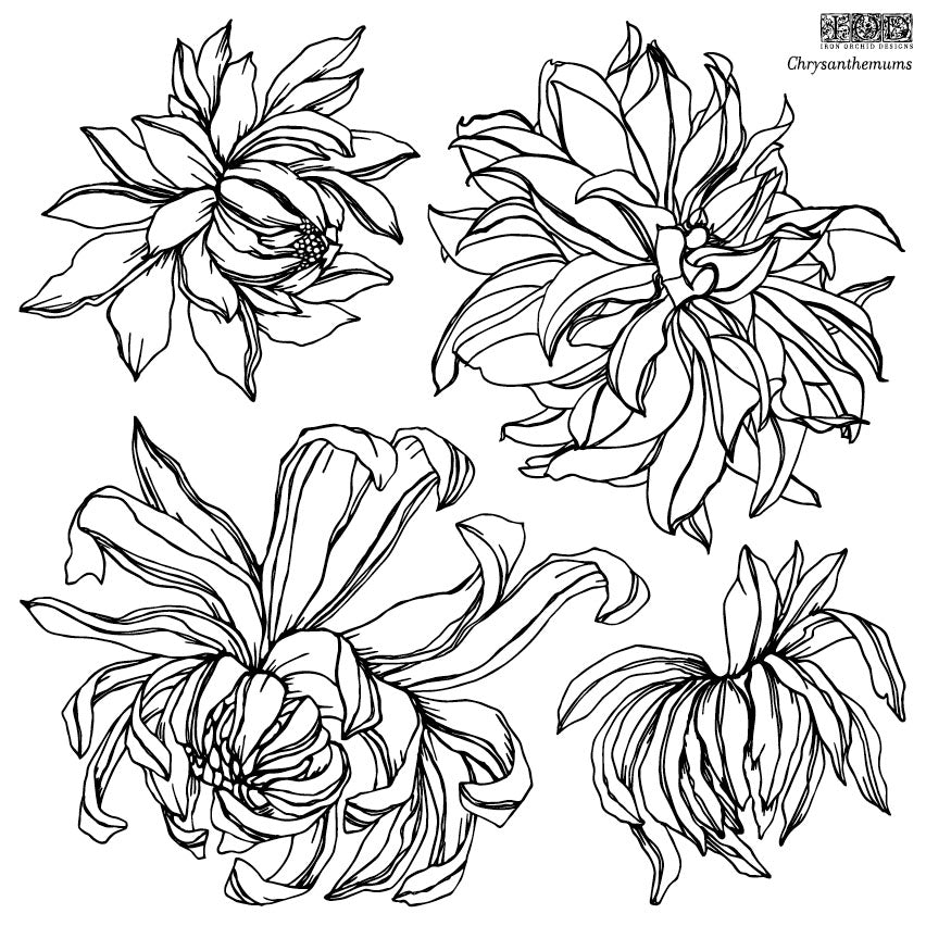 IOD Chrysanthemum Stamp by Iron Orchid Designs